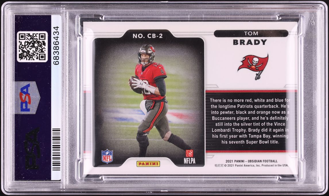 2021 Panini Obsidian Color Blast Black Tom Brady #CB-2 PSA 9 MINT
