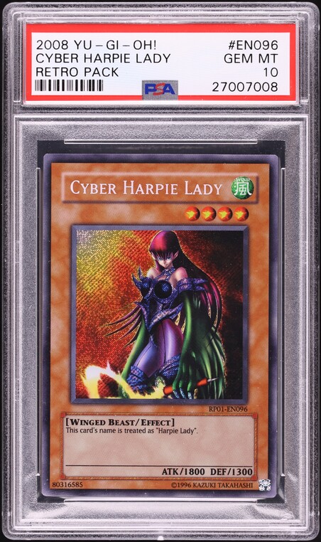2008 Yu-Gi-Oh! Retro Pack Cyber Harpie Lady #RP01-EN096 PSA 10 GEM MINT