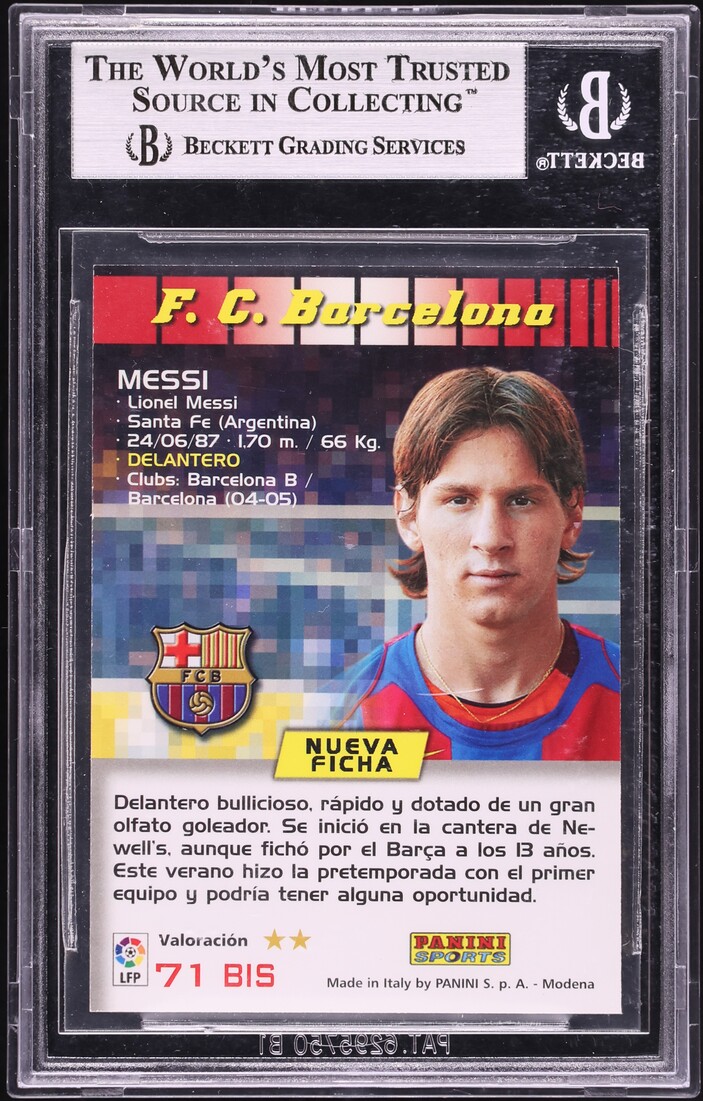 2004 Panini Sports Mega Cracks La Liga Lionel Messi ROOKIE #71 BGS 9 MINT