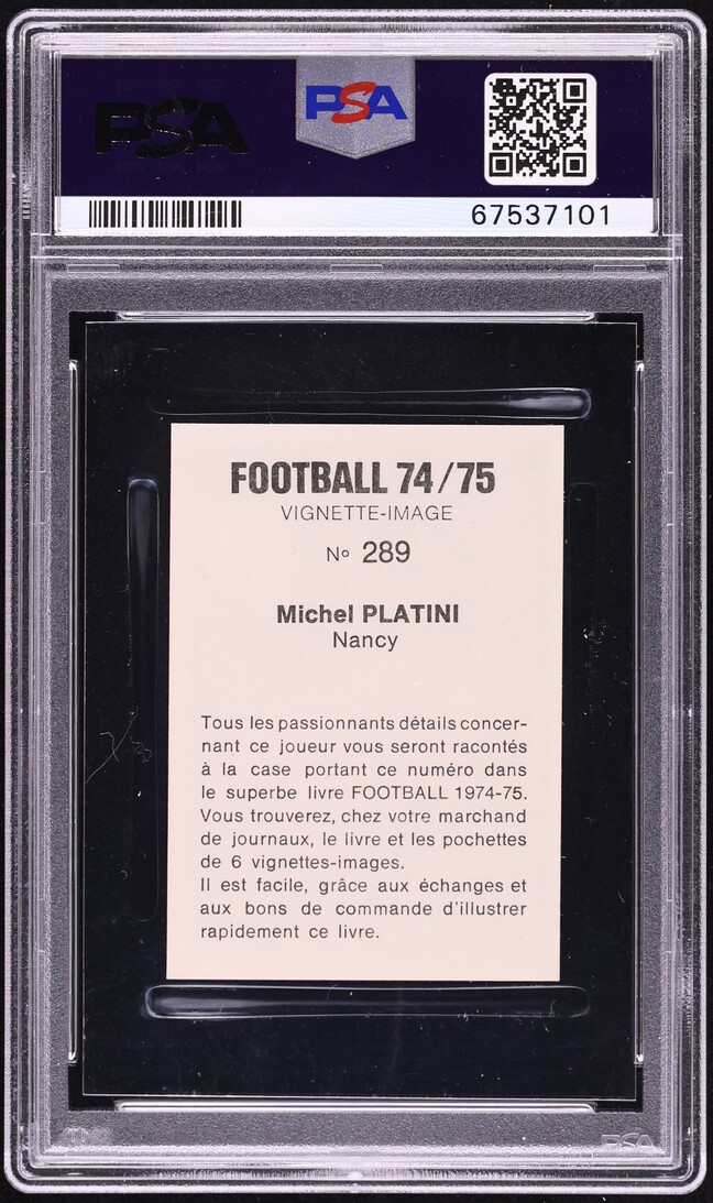 1974 Ageducatifs Soccer Michel Platini ROOKIE #289 PSA 8 NM-MT