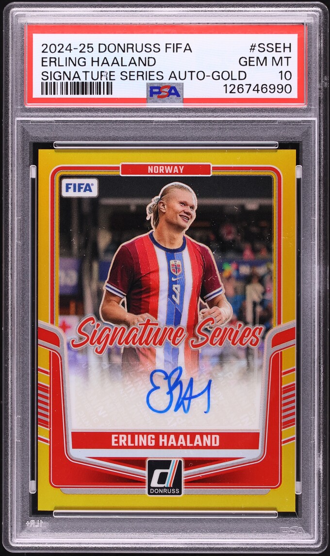 2024 Donruss FIFA Gold Erling Haaland AUTO /10 #SSEH PSA 10 GEM MINT