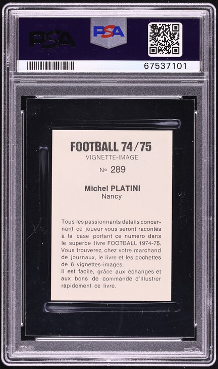 1974 Ageducatifs Soccer Michel Platini ROOKIE #289 PSA 8 NM-MT on