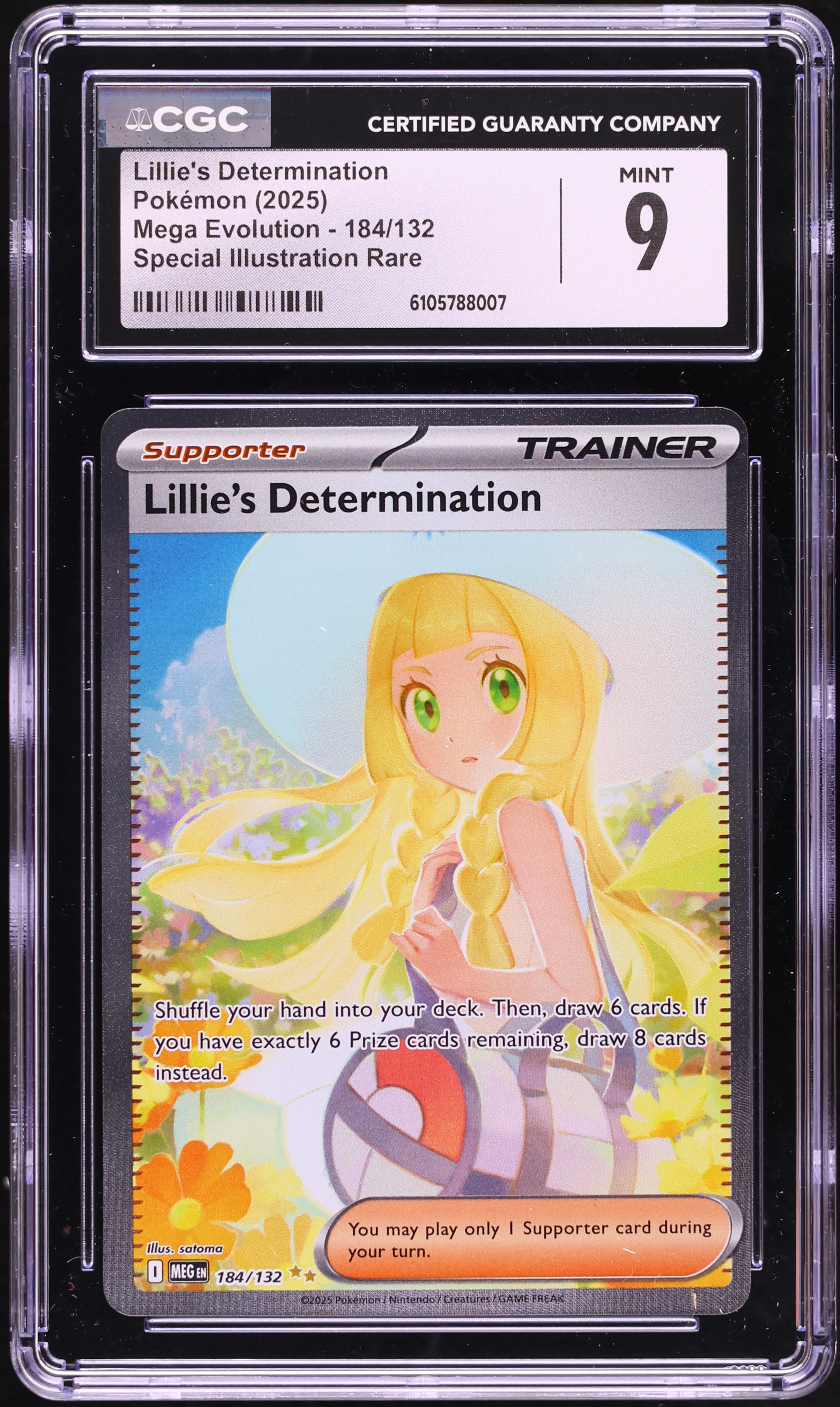 2025 Pokemon Mega Evolution SIR Lillie's Determination #184 CGC 9