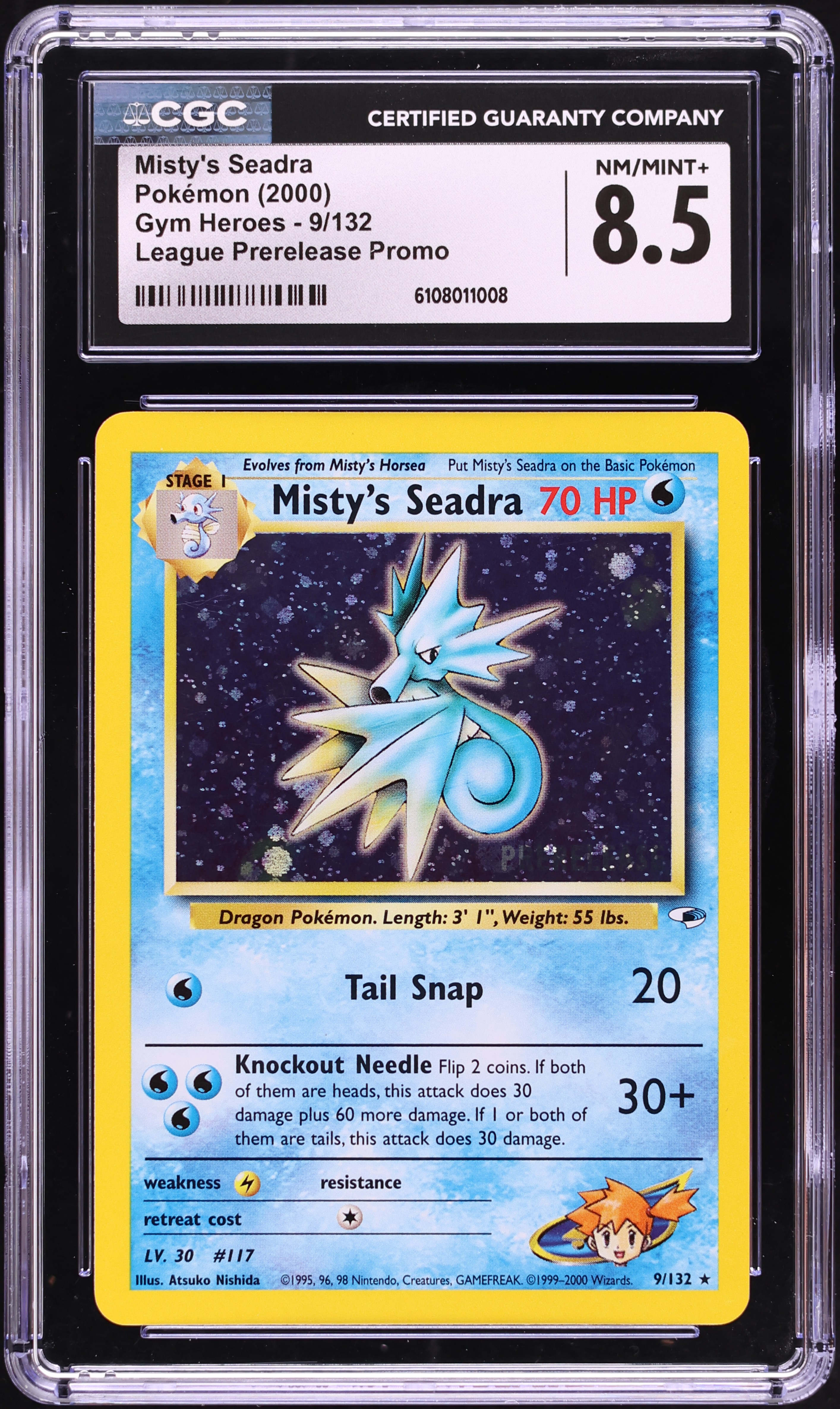 misty's seadra prerelease pokemon card value PSA 8 NM - MT this piece serves as a premier focal point for any high Misty's Seadra 2000 Pokemon WoTC