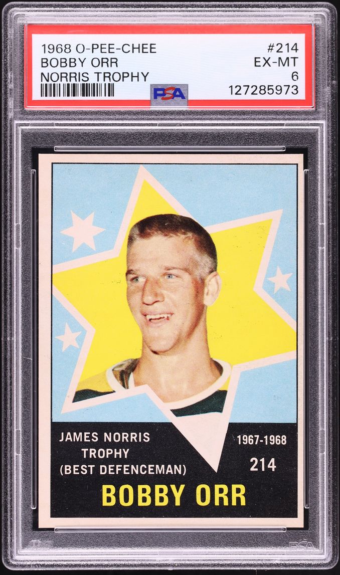 1968 O-Pee-Chee Norris Trophy Bobby Orr #214 PSA 6 EXMT