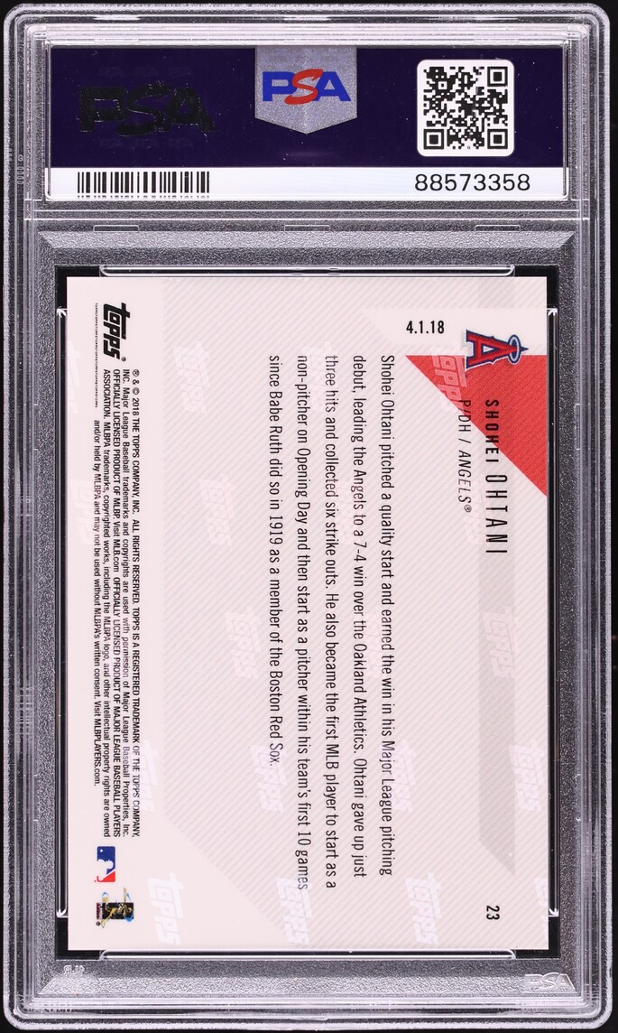 2018 Topps Now Shohei Ohtani ROOKIE #23 PSA 10 GEM MINT