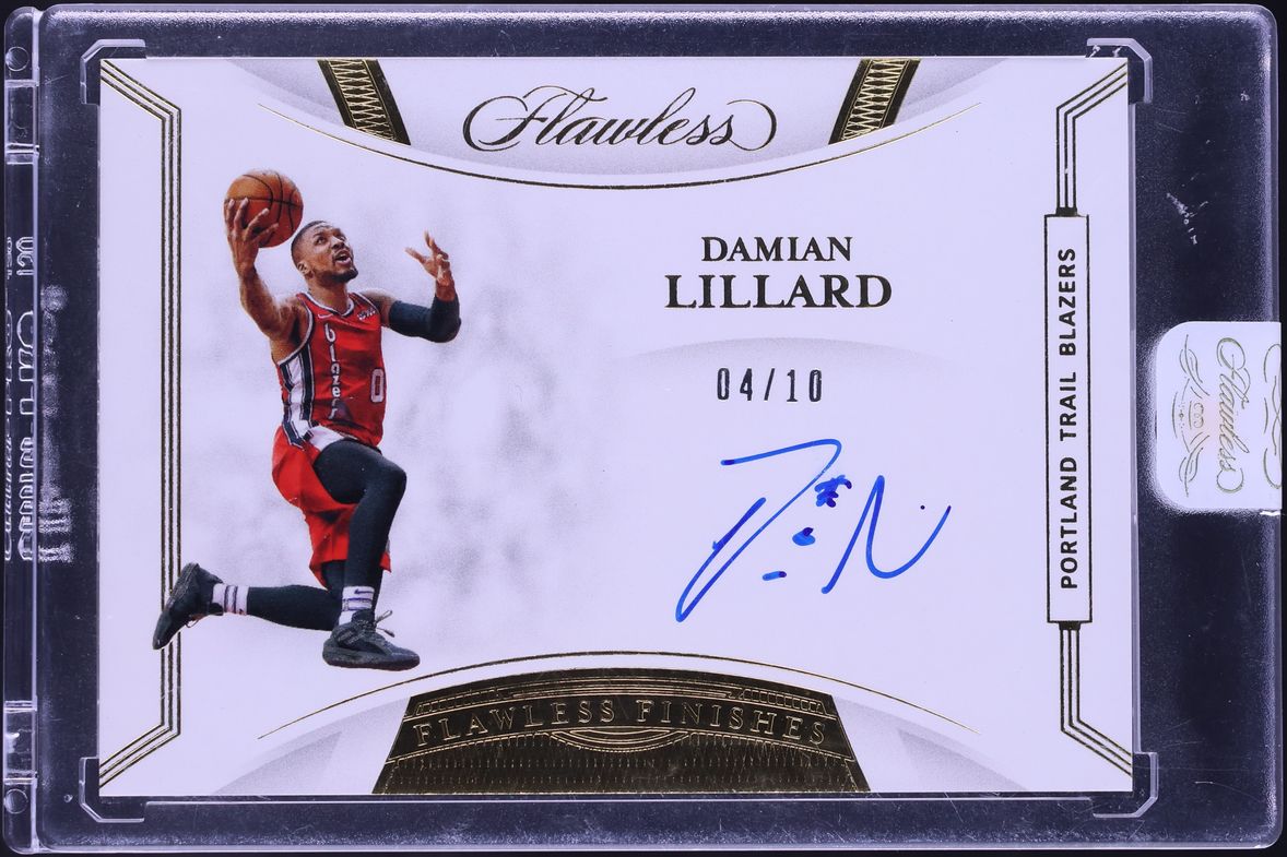 2019 Panini Flawless Finishes Gold Damian Lillard AUTO /10 #FF-DLL