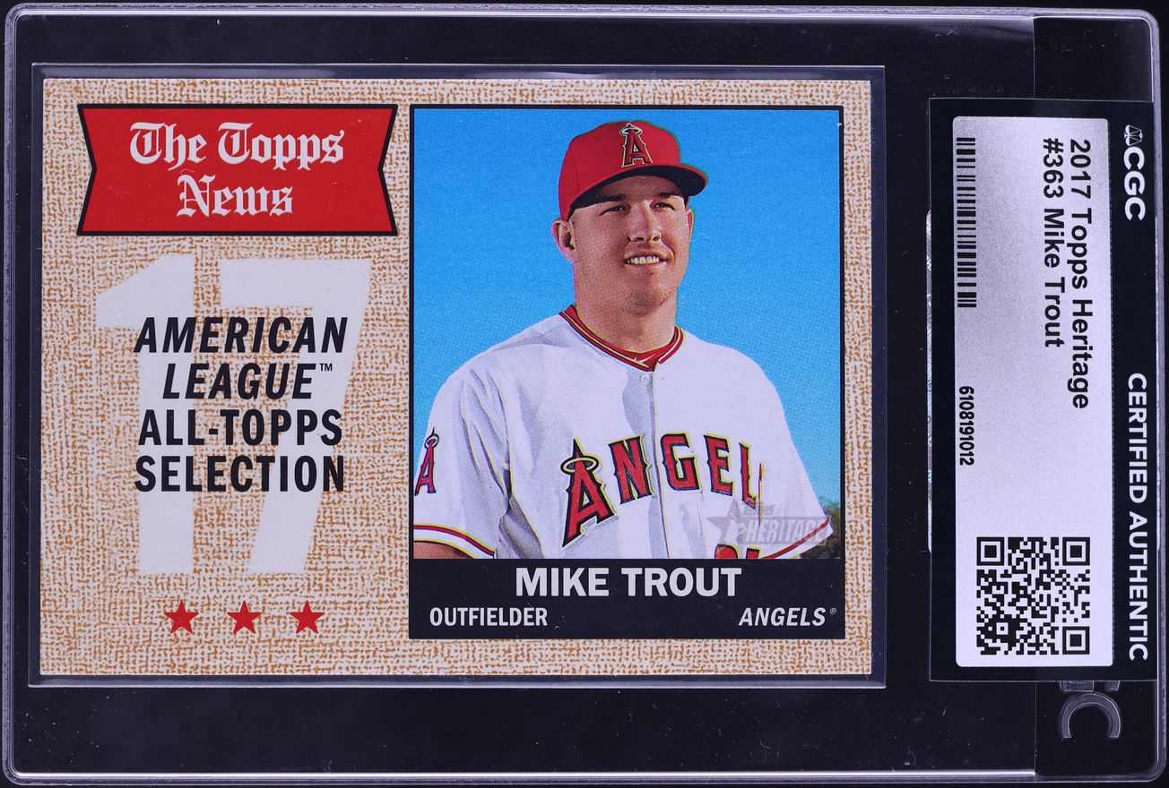 2017 Topps Heritage Mike Trout #363 CGC AUTH