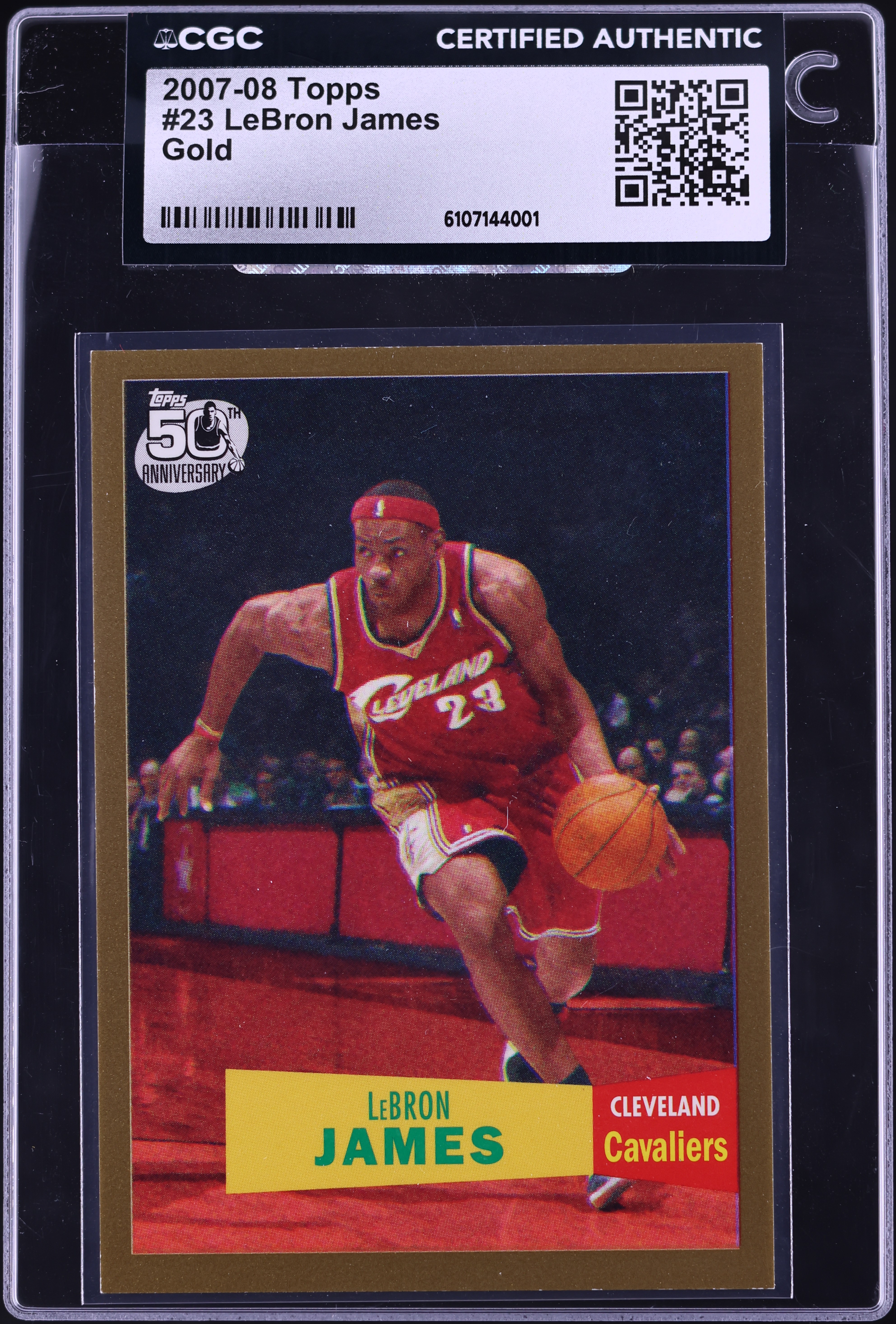 2007 Topps Gold LeBron James /2007 #23 CGC AUTH on Fanatics Collect