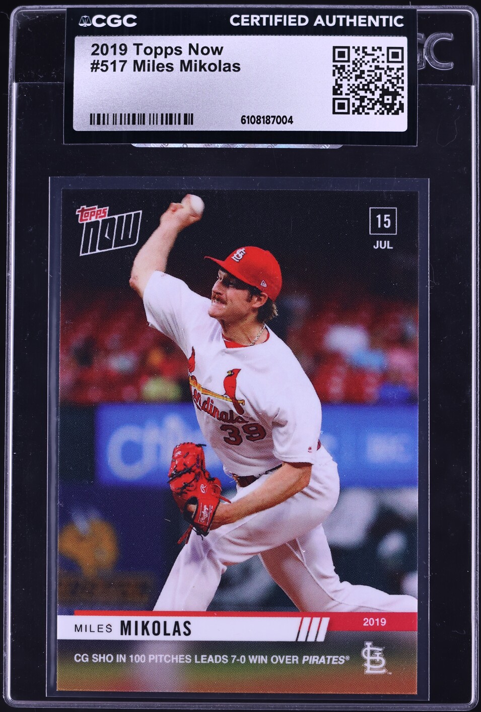 2019 Topps Now Miles Mikolas #517 CGC AUTH