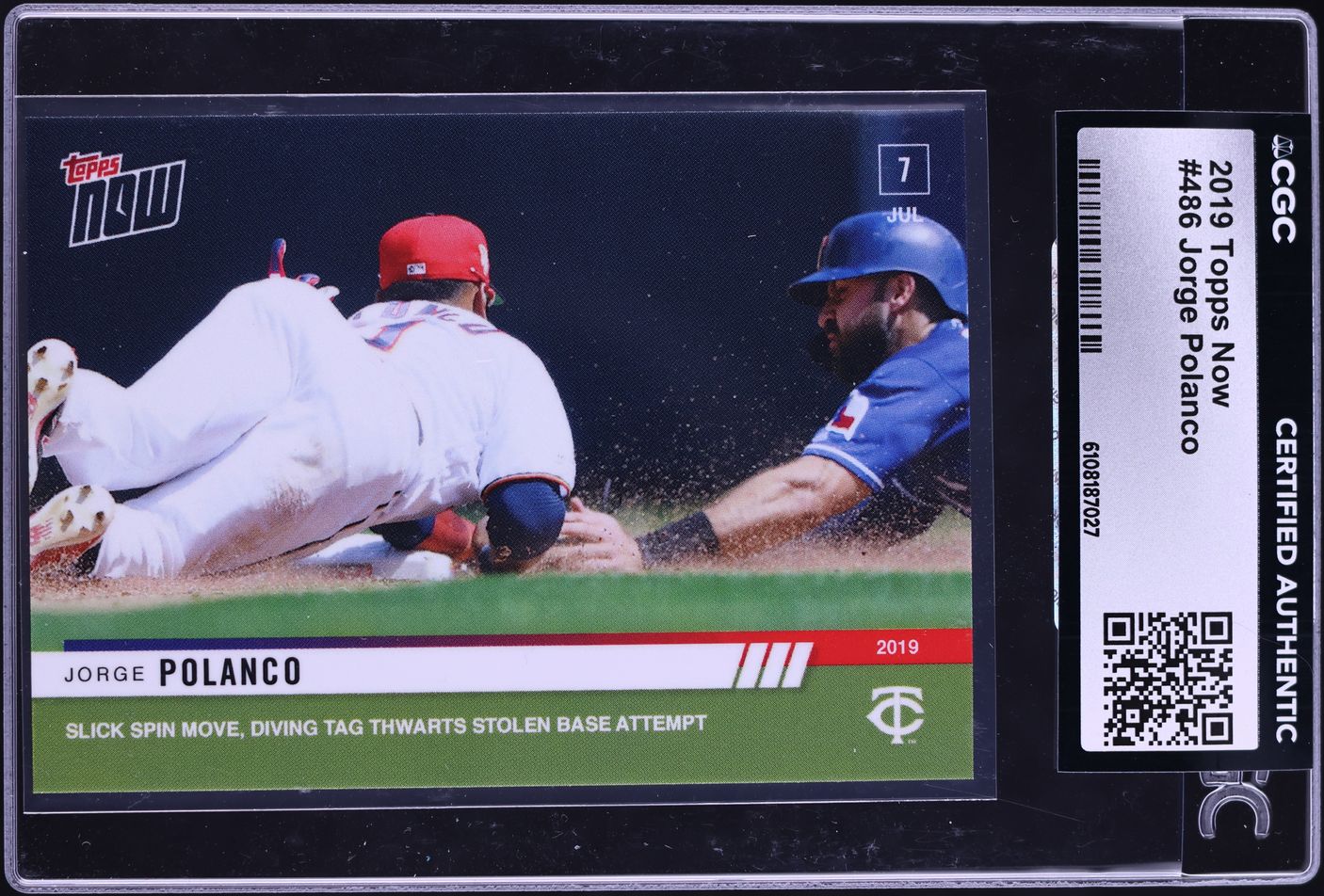 2019 Topps Now Jorge Polanco #486 CGC AUTH