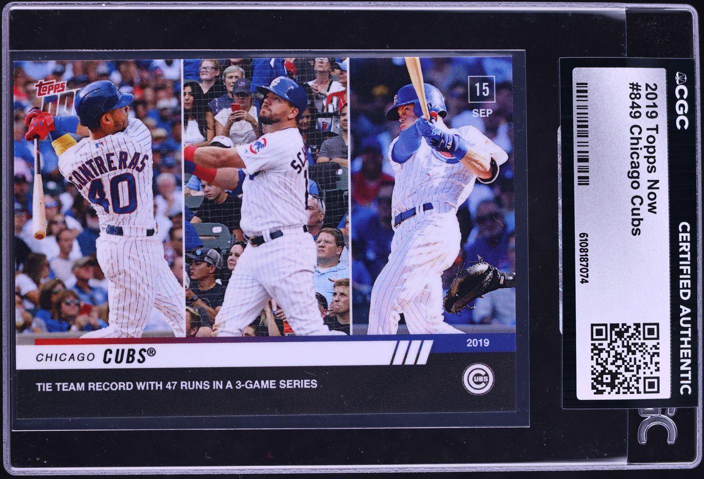 2019 Topps Now Chicago Cubs #849 CGC AUTH