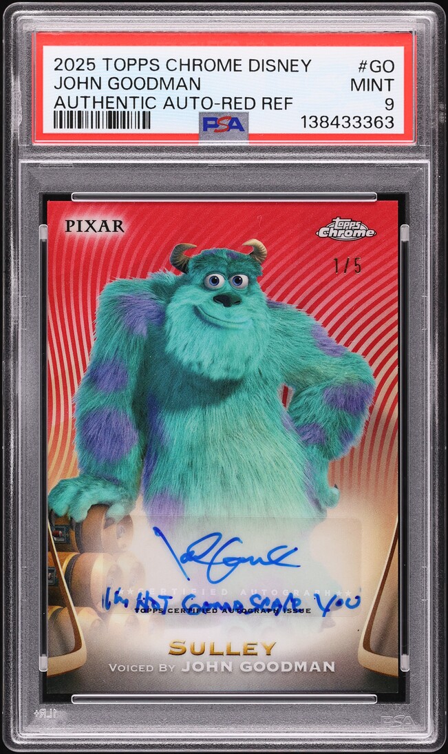 2025 Topps Chrome Disney Authentic Red Refractor John Goodman AUTO 1/5 #AA-GO PSA 9 MINT