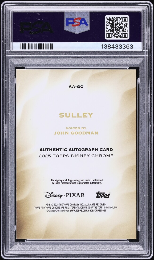 2025 Topps Chrome Disney Authentic Red Refractor John Goodman AUTO 1/5 #AA-GO PSA 9 MINT