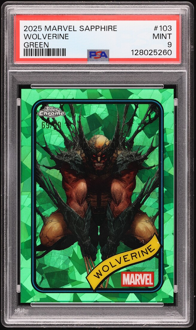 2025 Topps Chrome Marvel Sapphire Edition Green Wolverine /99 #103