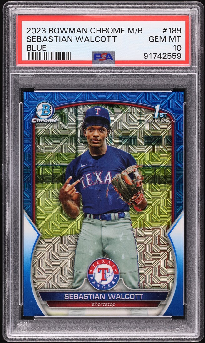 2023 Bowman Chrome Mega Box Blue Refractor Sebastian Walcott