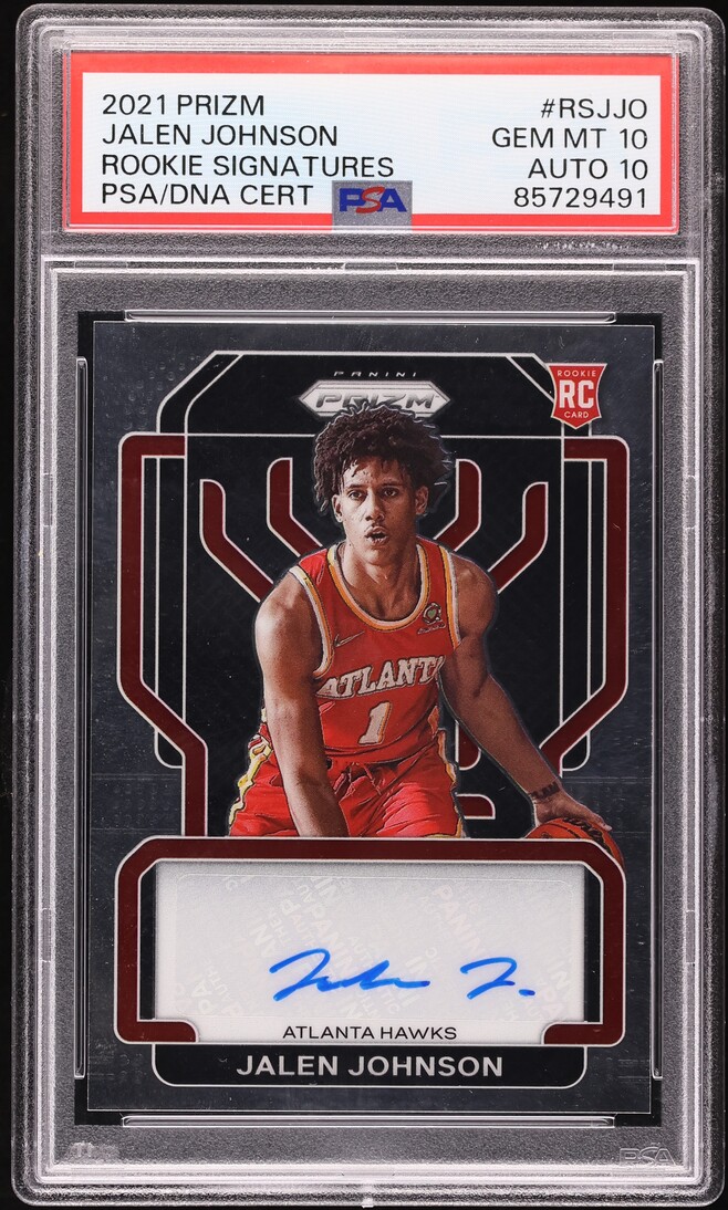 【PSA10 】ジェイレン・ジョンソン　RC PRIZM 直筆サイン　ルーキー 2021 Panini Prizm Jalen Johnson ROOKIE AUTO DNA 10 #RS-JJO PSA 10