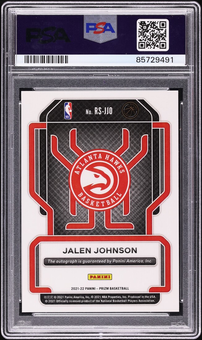 2021 Panini Prizm Jalen Johnson ROOKIE AUTO DNA 10 #RS-JJO PSA 10