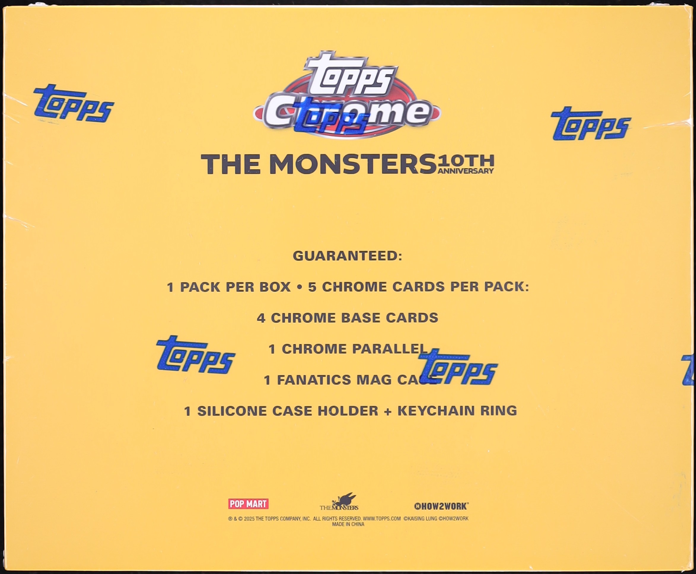 2025 Topps Chrome 10th Anniversary Labubu Sealed Hobby Box, 5ct