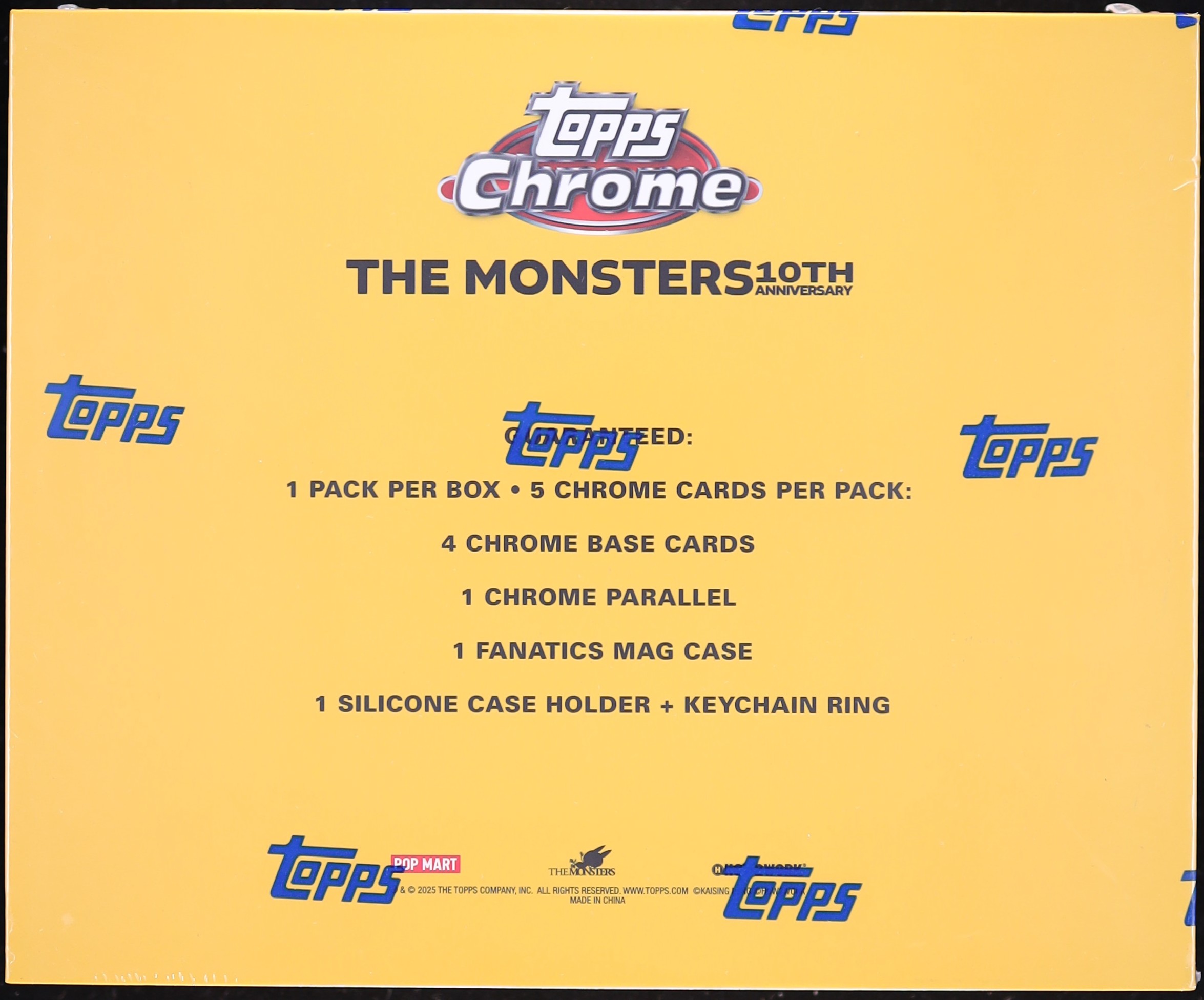 2025 Topps Chrome 10th Anniversary Labubu Sealed Hobby Box, 5ct