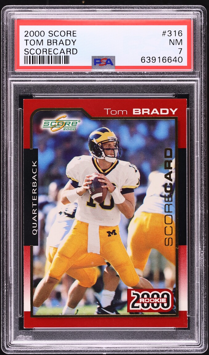 2000 Score Scorecard Tom Brady ROOKIE /2000 #316 PSA 7 NRMT