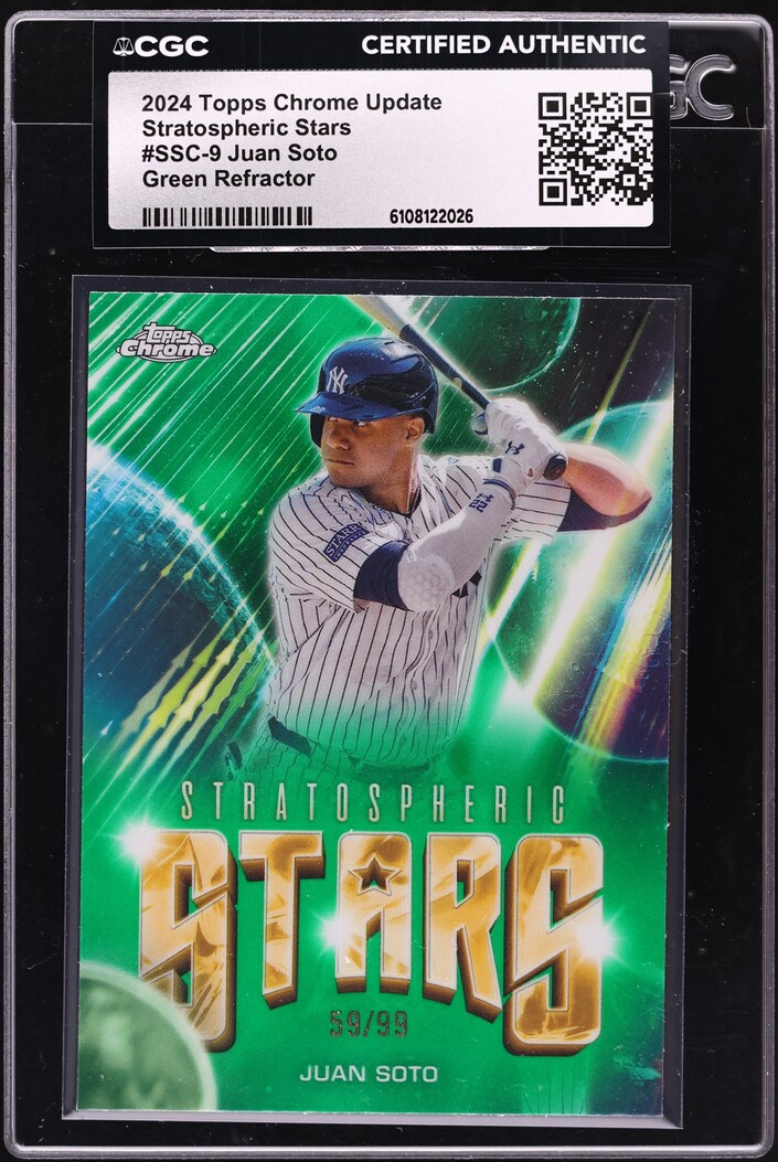 2024 Topps Chrome Update Stratospheric Stars Green Refractor Juan Soto /99 #SSC-9 CGC AUTH