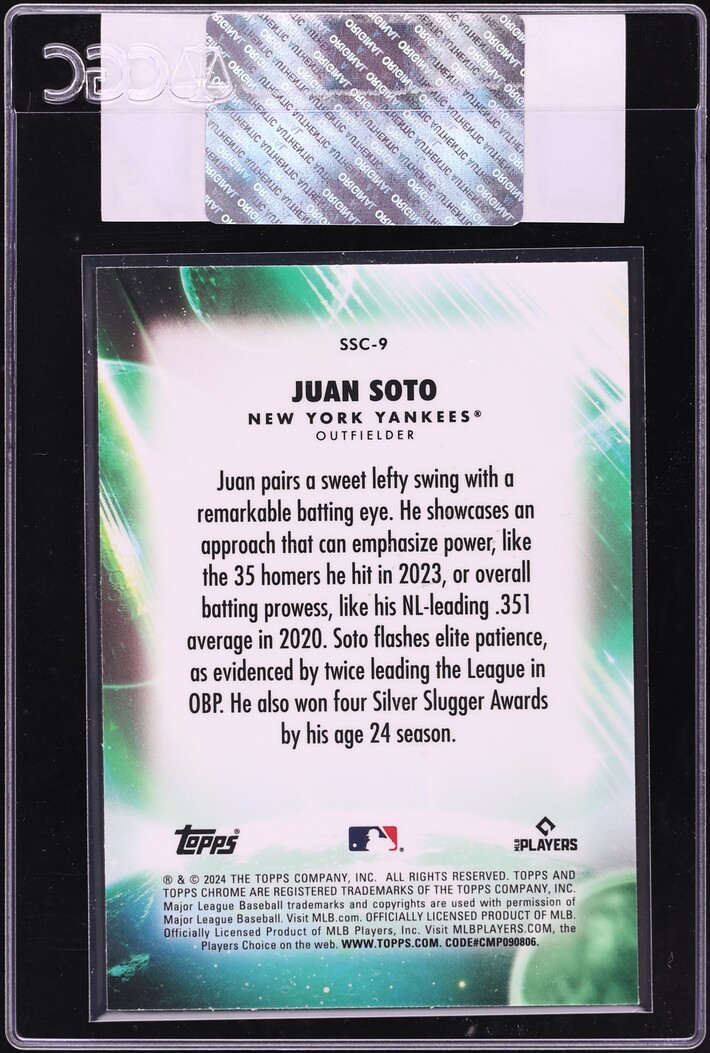 2024 Topps Chrome Update Stratospheric Stars Green Refractor Juan Soto /99 #SSC-9 CGC AUTH