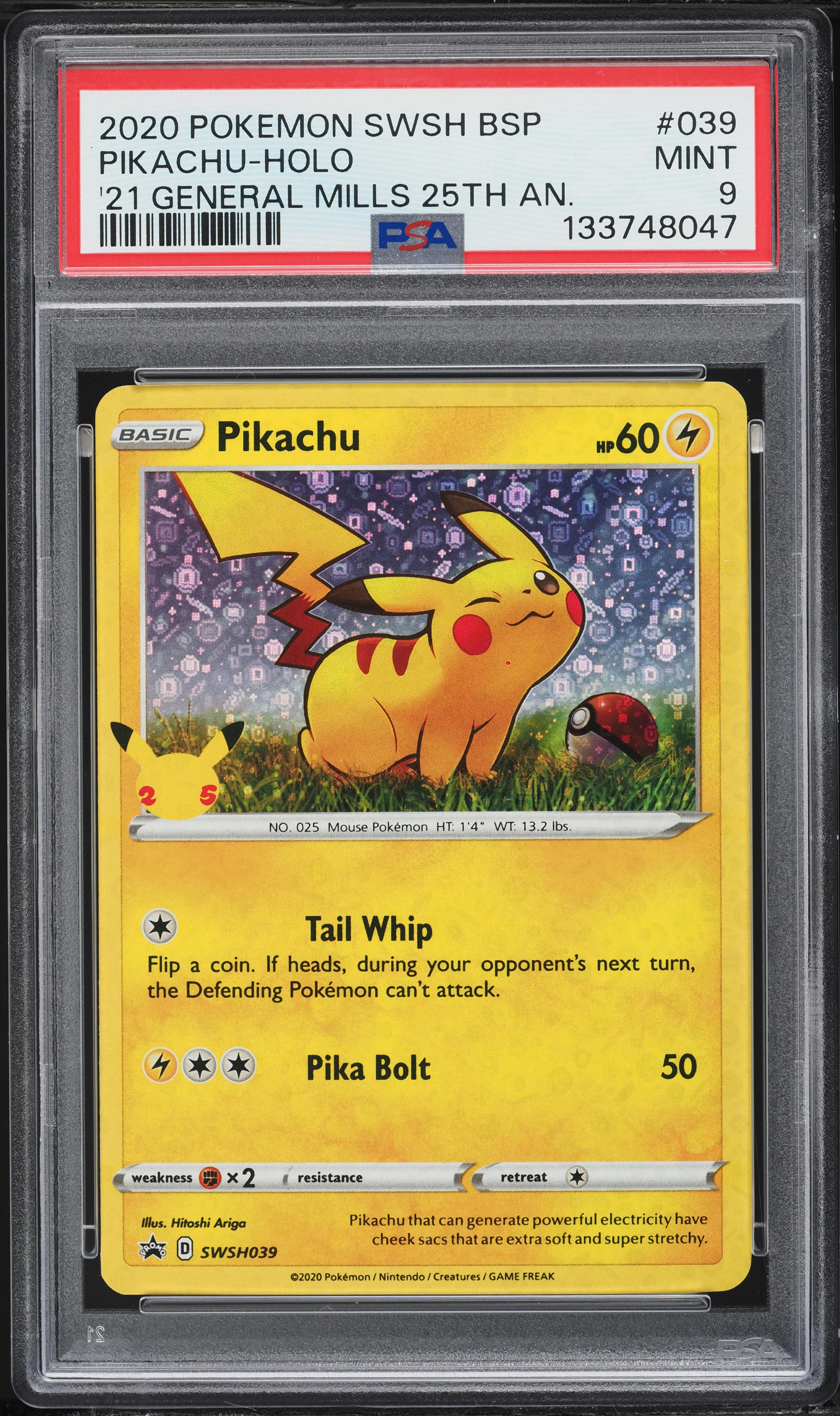 2020 Pokemon SWSH Promo General Mills 25th Anniversary Holo Pikachu #SWSH039 PSA 9 MINT on Fanatics Collect 2020 Pokemon SWSH Promo General Mills 25th Anniversary Holo Pikachu #SWSH039 PSA 9 MINT on Fanatics Collect