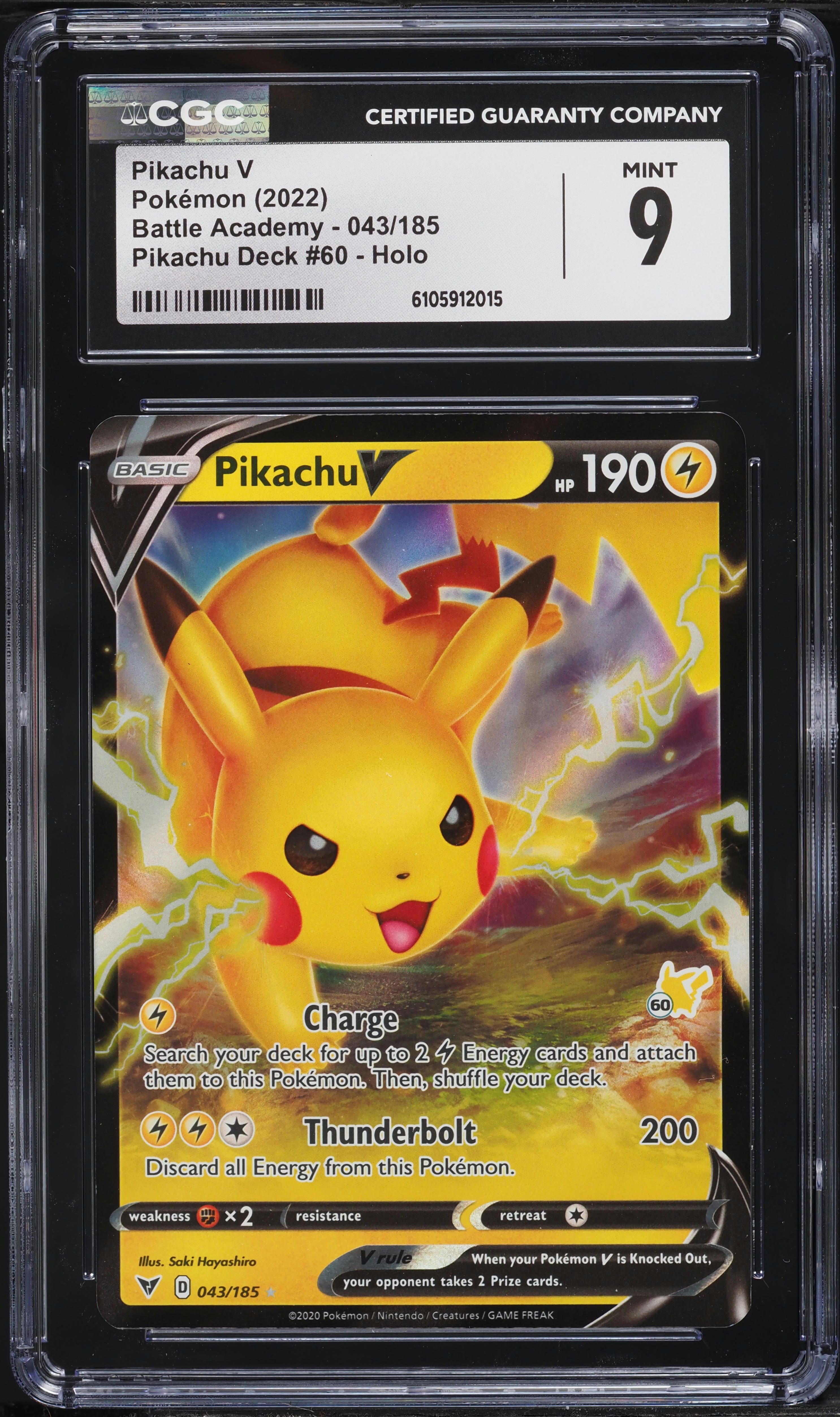 2022 Pokemon Battle Academy Pikachu Deck #60 Holo Pikachu V #043