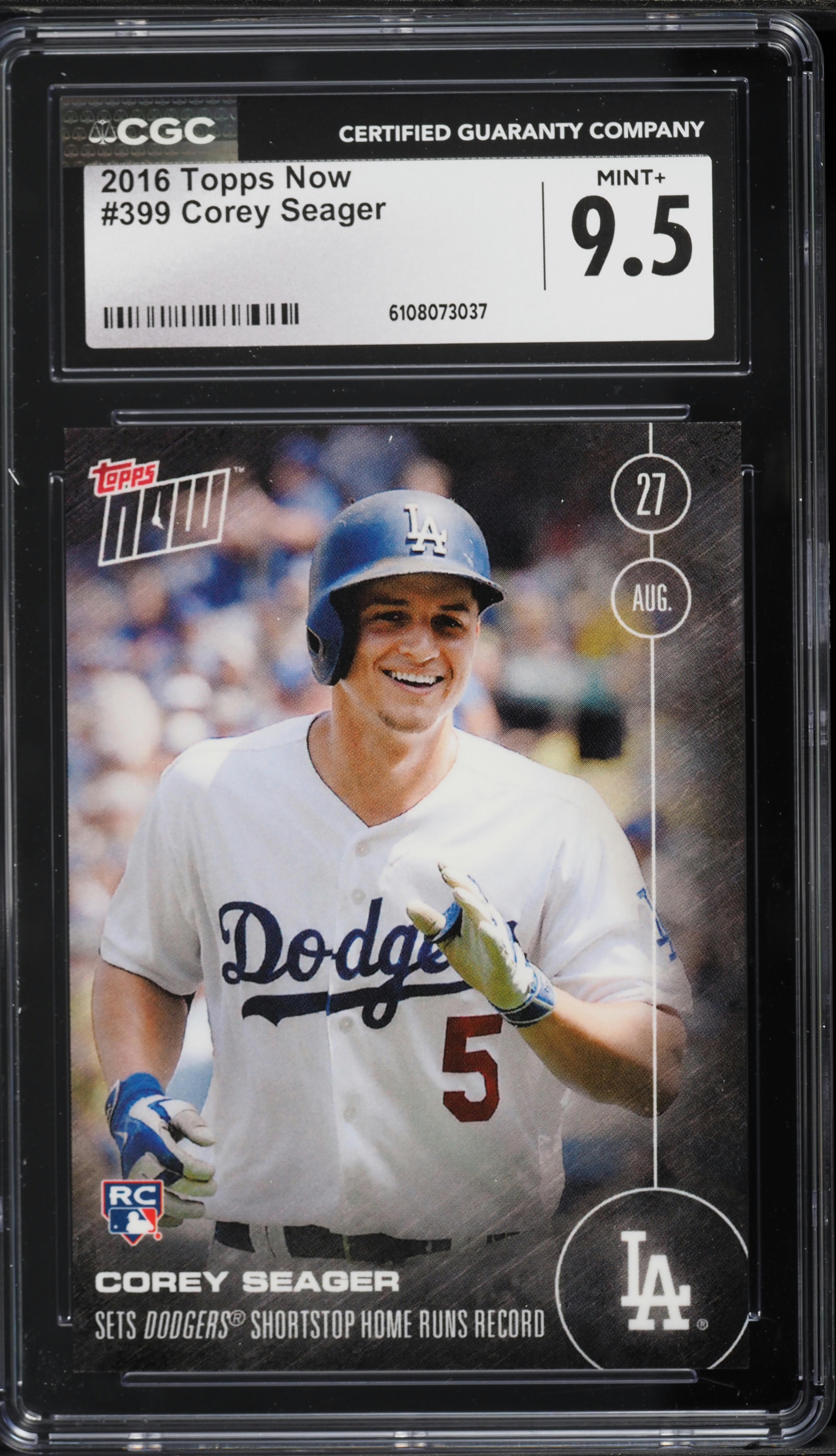2016 Topps Now Corey Seager ROOKIE #399 CGC 9.5 MINT+ on Fanatics
