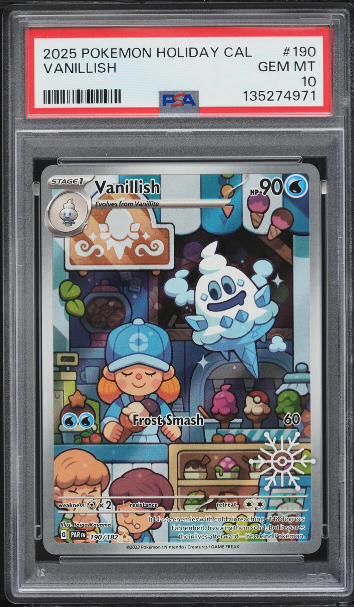 2025 Pokemon Scarlet & Violet Holiday Calendar IR Vanillish #190 PSA 10 GEM MINT