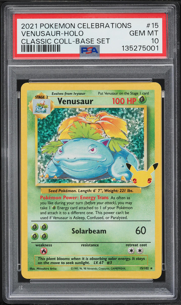 2021 Pokemon Sword & Shield Celebrations Holo Venusaur #15 PSA 10 GEM MINT