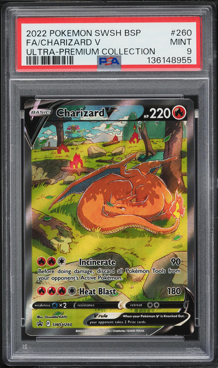 2022 Pokemon Sword & Shield Promo Ultra Premium Collection Full Art Charizard V #260 PSA 9 MINT