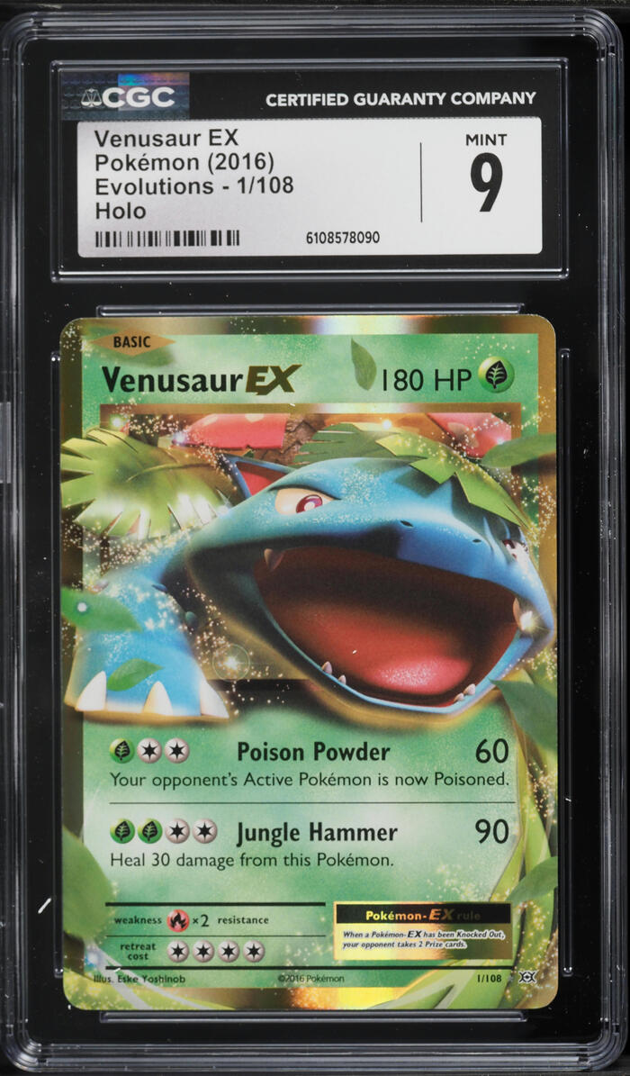 2016 Pokemon XY Evolutions Holo Venusaur EX #1 CGC 9 MINT