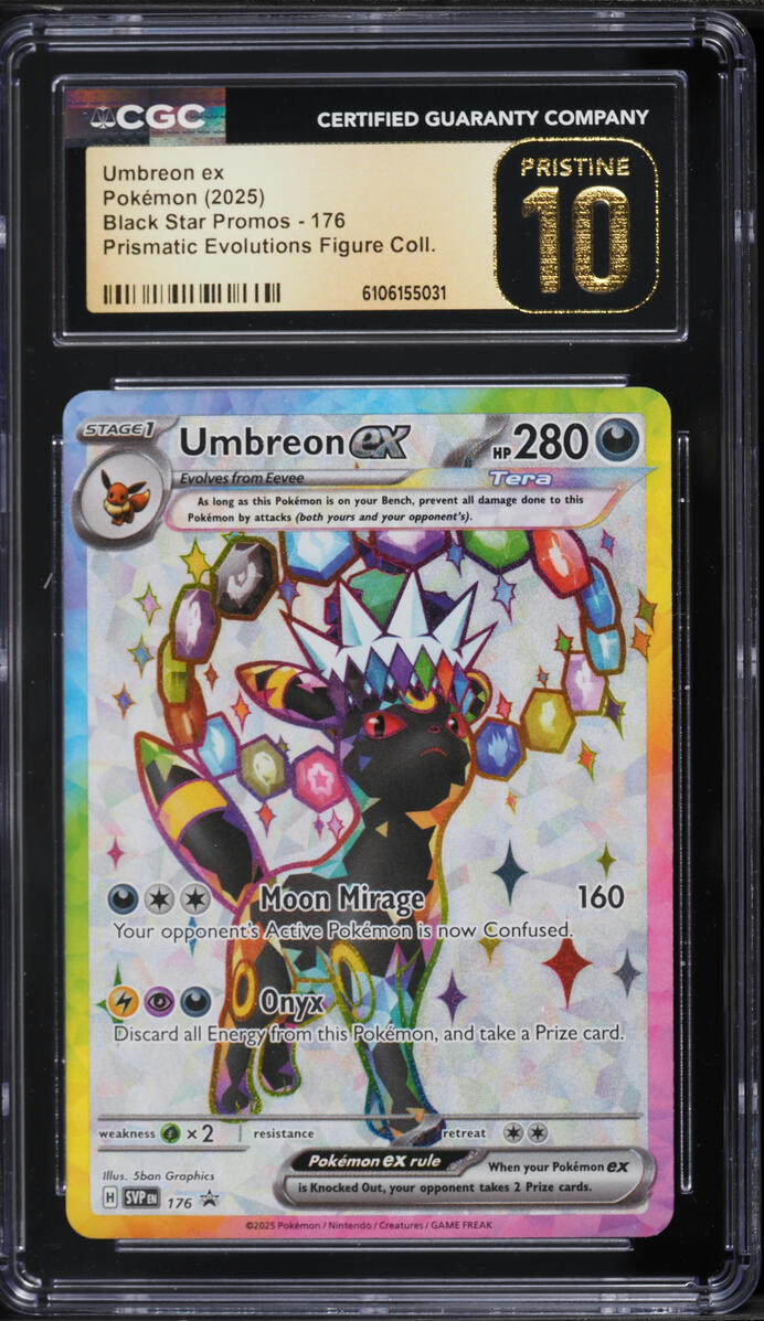 2025 Pokemon SV Promo Prismatic Evolutions Figure Full Art Umbreon EX #176 CGC 10 PRISTINE