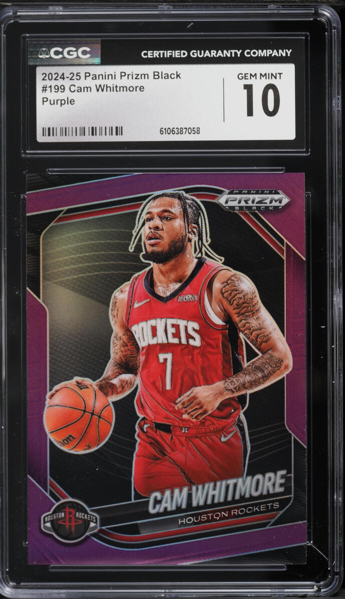 2024 Panini Prizm Black Purple Cam Whitmore /99 #199 CGC 10 GEM MINT