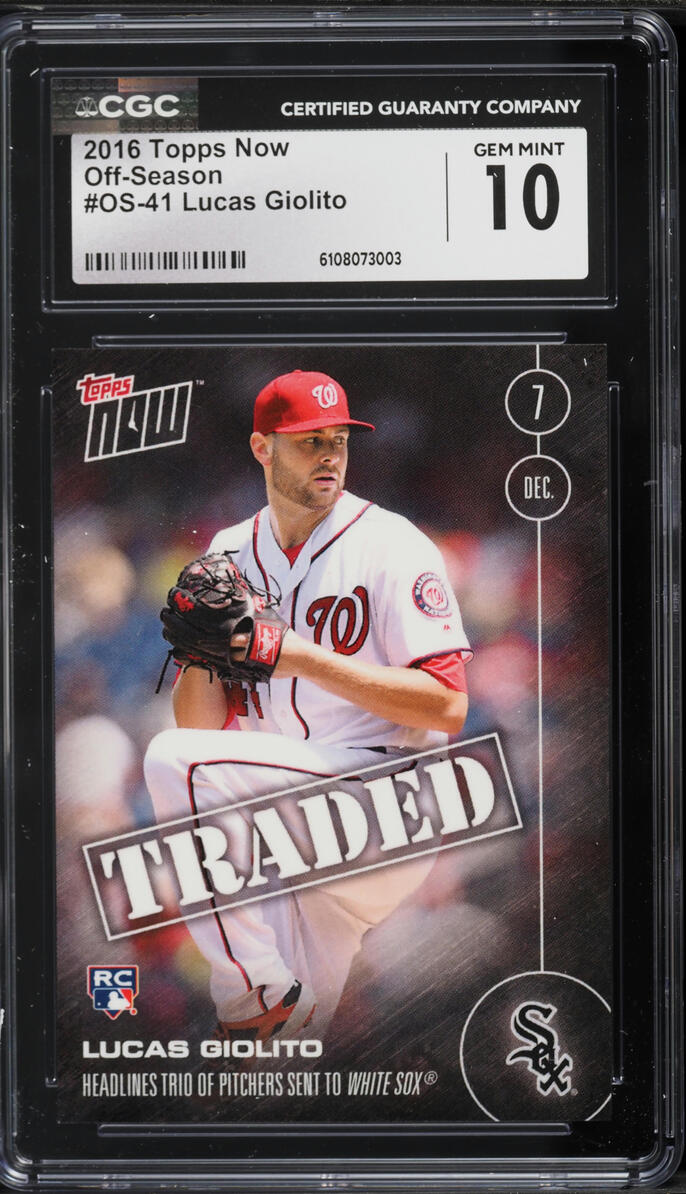 2016 Topps Now Off-Season Lucas Giolito ROOKIE #OS-41 CGC 10 GEM MINT