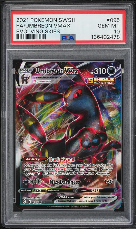 2021 Pokemon Sword & Shield Evolving Skies Alt Art Umbreon VMAX