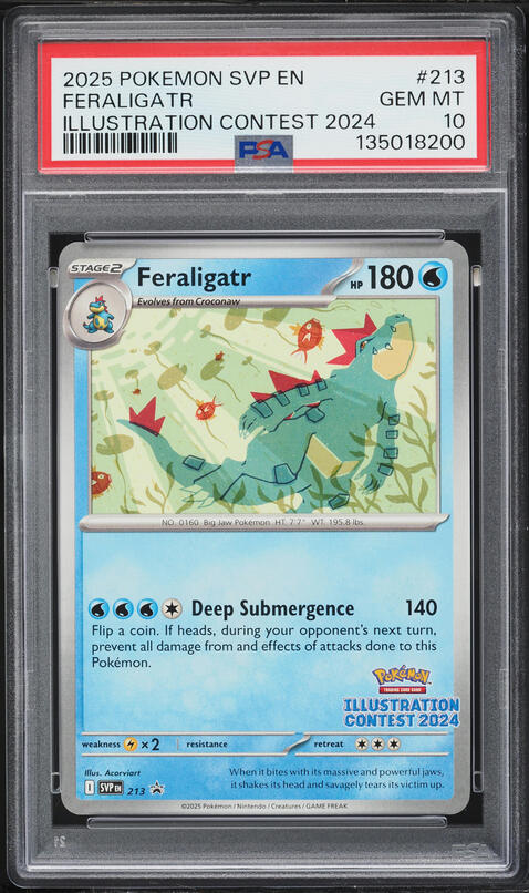 2025 Pokemon Scarlet & Violet Promo Illustration Contest '24 Feraligatr #213 PSA 10 GEM MINT