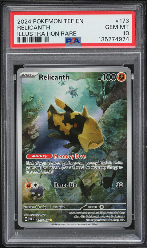 2024 Pokemon Scarlet & Violet Temporal Forces IR Relicanth #173 PSA 10 GEM MINT