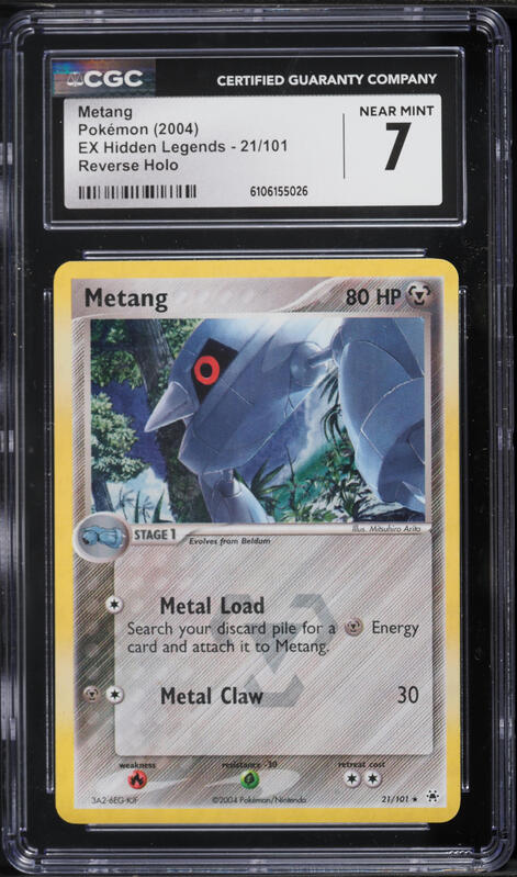 2004 Pokemon EX Hidden Legends Reverse Holo Metang #21 CGC 7 NRMT
