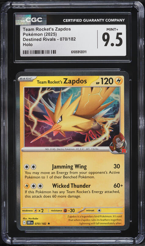2025 Pokemon SV Destined Rivals GameStop Promo Team Rocket's Zapdos #70 CGC 10 GEM MINT on Fanatics Collect 2025 Pokemon SV Destined Rivals GameStop Promo Team Rocket's Zapdos #70 CGC 10 GEM MINT on Fanatics Collect
