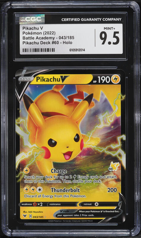2022 Pokemon Battle Academy Pikachu Deck #60 Holo Pikachu V #043 CGC 9 MINT  on Fanatics Collect