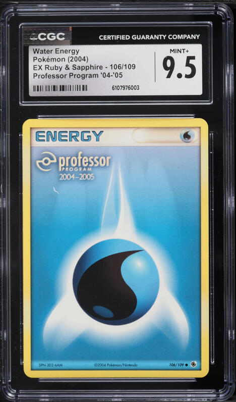 2004 Pokemon EX Ruby & Sapphire Professor Program Water Energy #106 CGC 9.5 MINT+