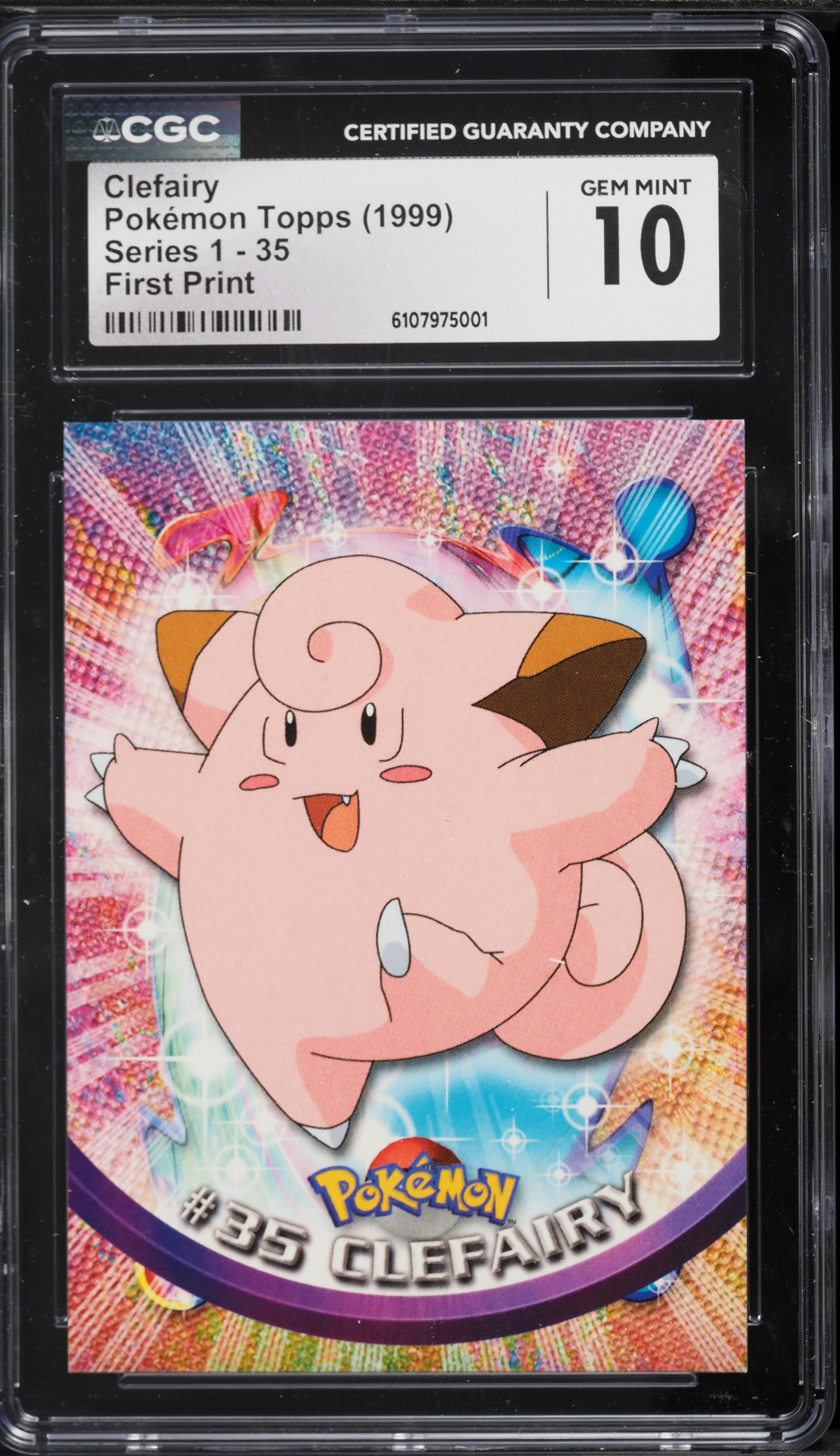 1999 Pokemon Topps Series 1 First Print Clefairy #35 CGC 10 GEM