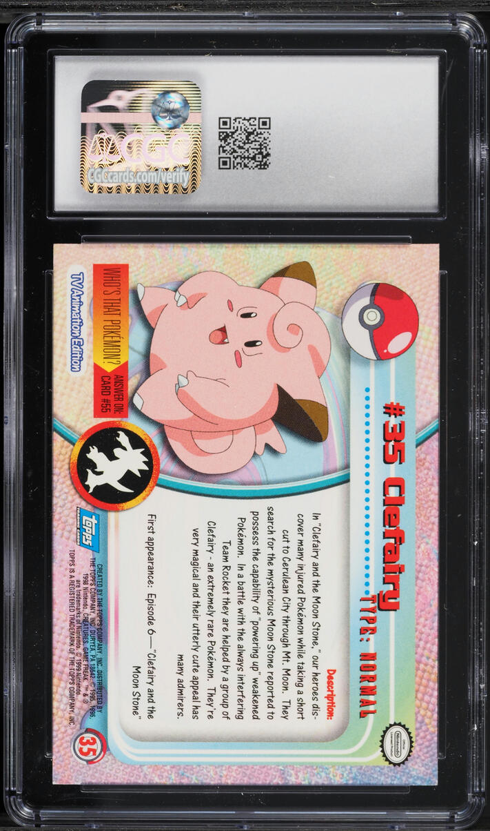 1999 Pokemon Topps Series 1 First Print Clefairy #35 CGC 10 GEM