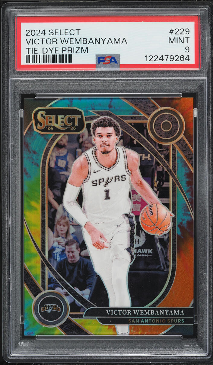 2024 Select Courtside Tie-Dye Prizm Victor Wembanyama SSP 25/25 #229 PSA 9 MINT