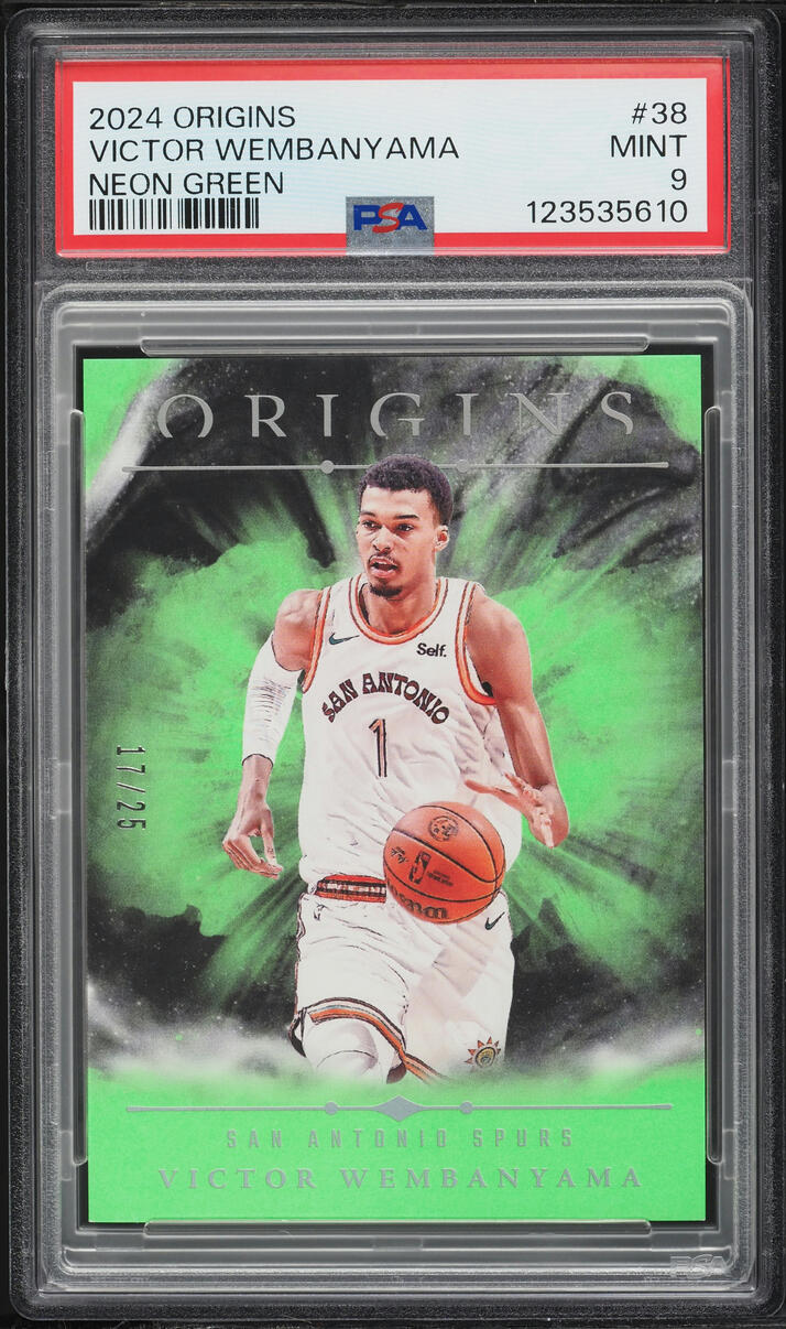 2024 Panini Origins Basketball Neon Green Victor Wembanyama #38 PSA 9
