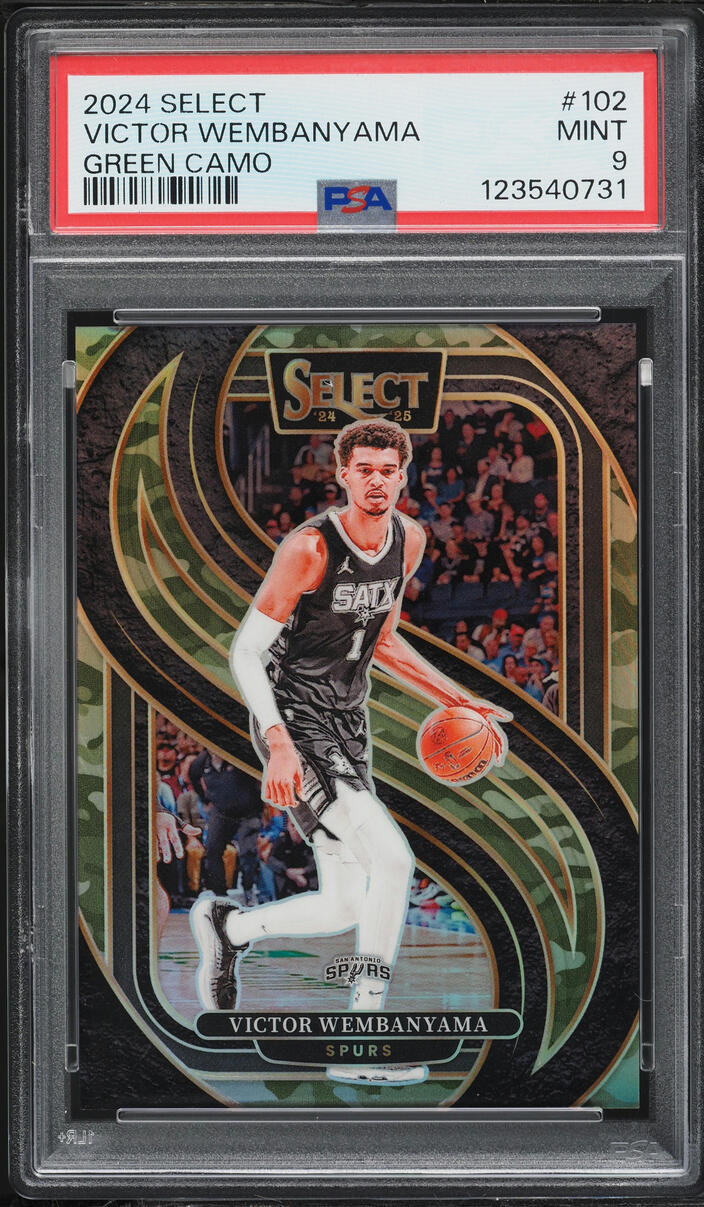 2024 Select Premier Level Green Camo Victor Wembanyama /125 #102 PSA 9 MINT