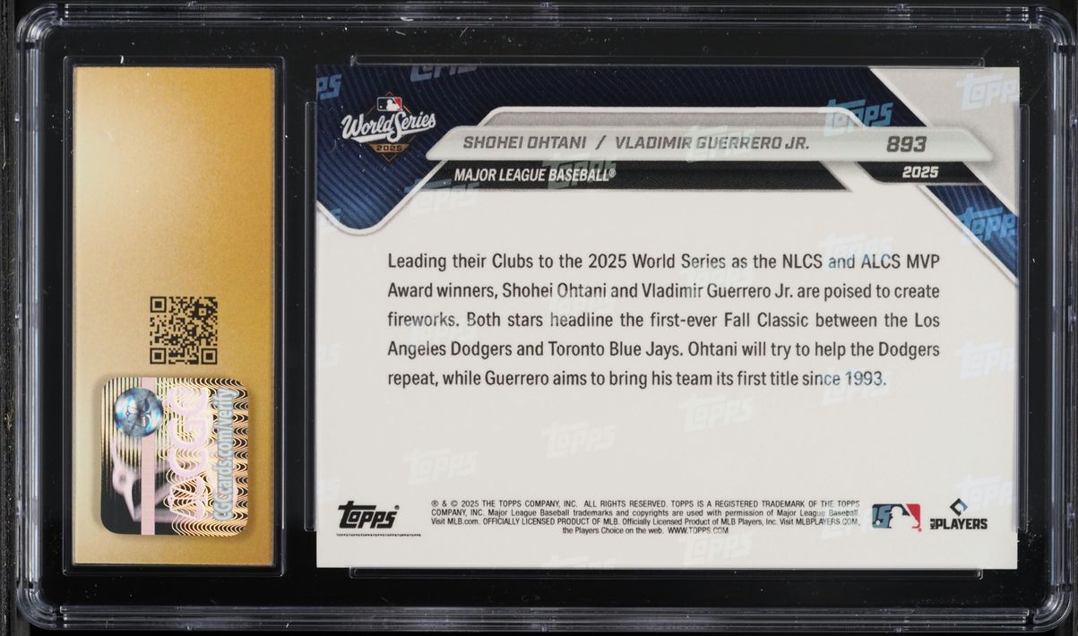 2025 Topps Now Shohei Ohtani & Vladimir Guerrero Jr. #893 CGC 10 PRISTINE
